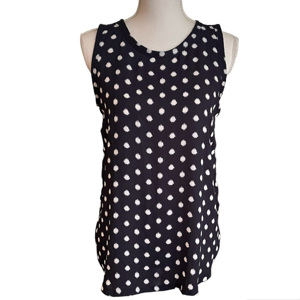 LOFT Navy Blue & White Top Size S